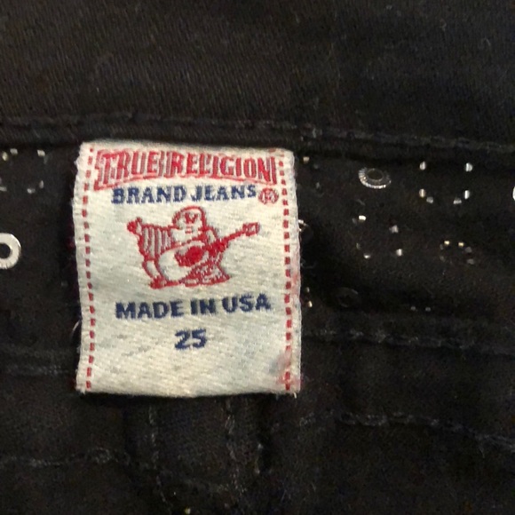 True Religion Julie Skinny Black Studded Jeans 25 - Picture 3 of 6